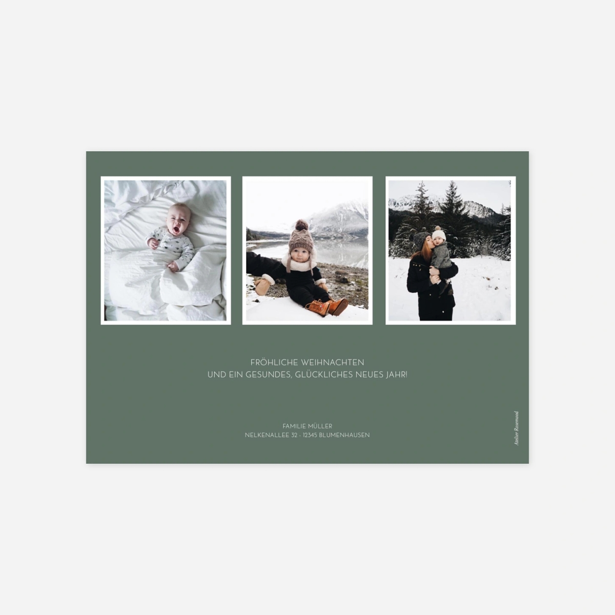 Weihnachtskarte Liberty Blumen