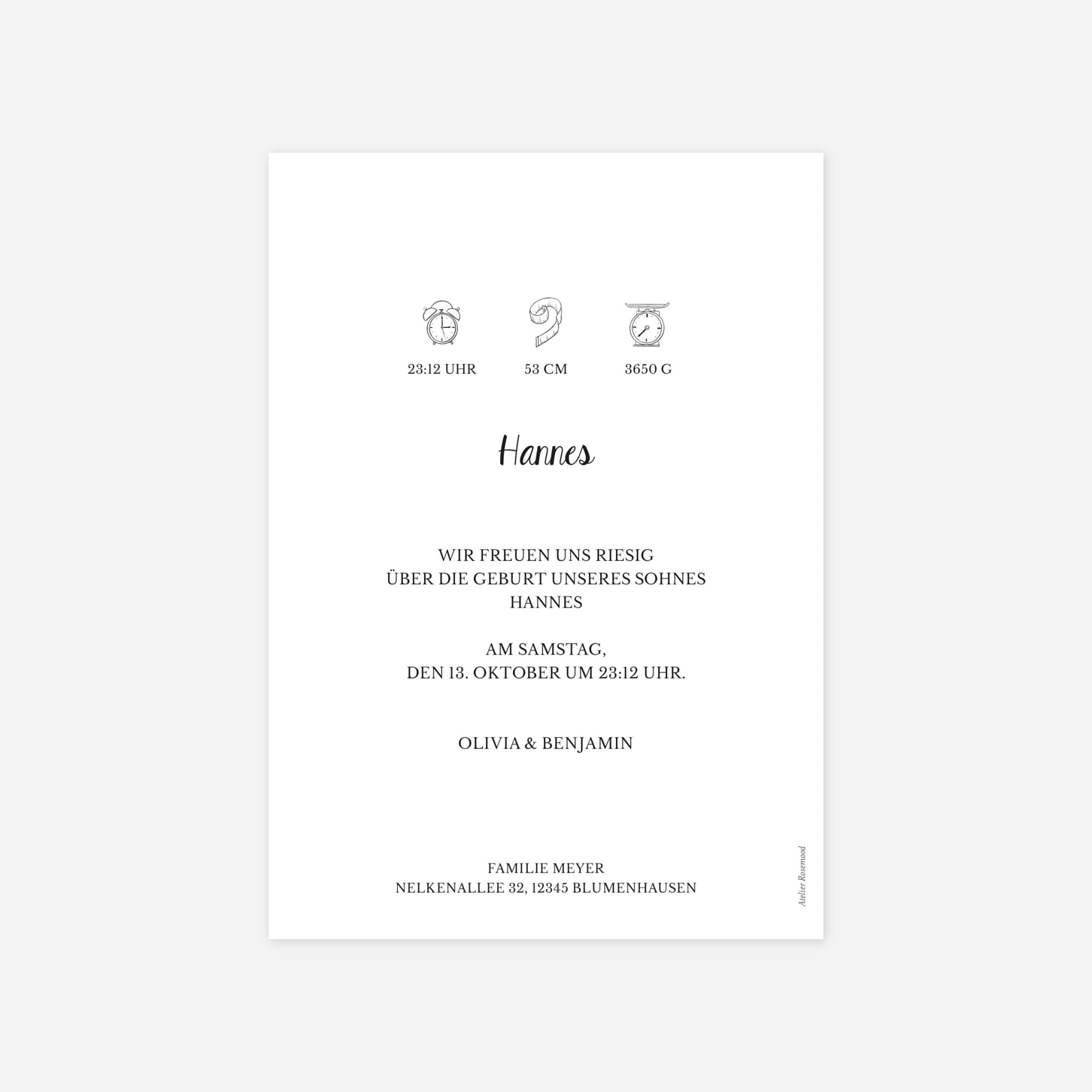 Geburtskarte Herzenslicht