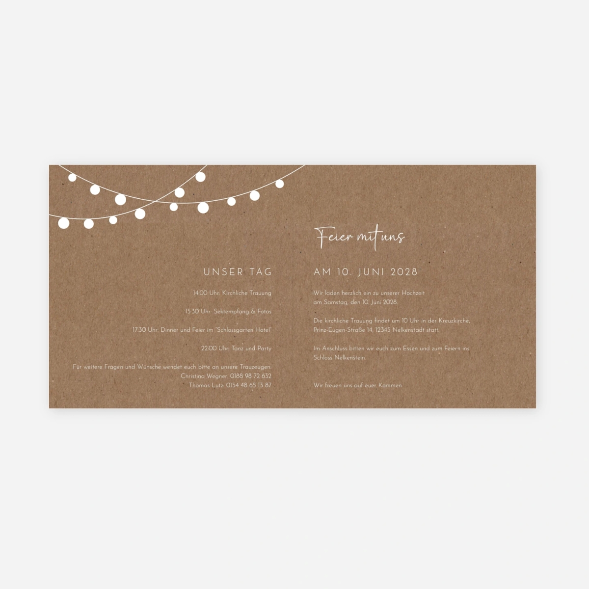 Hochzeitseinladung Liebeslicht
