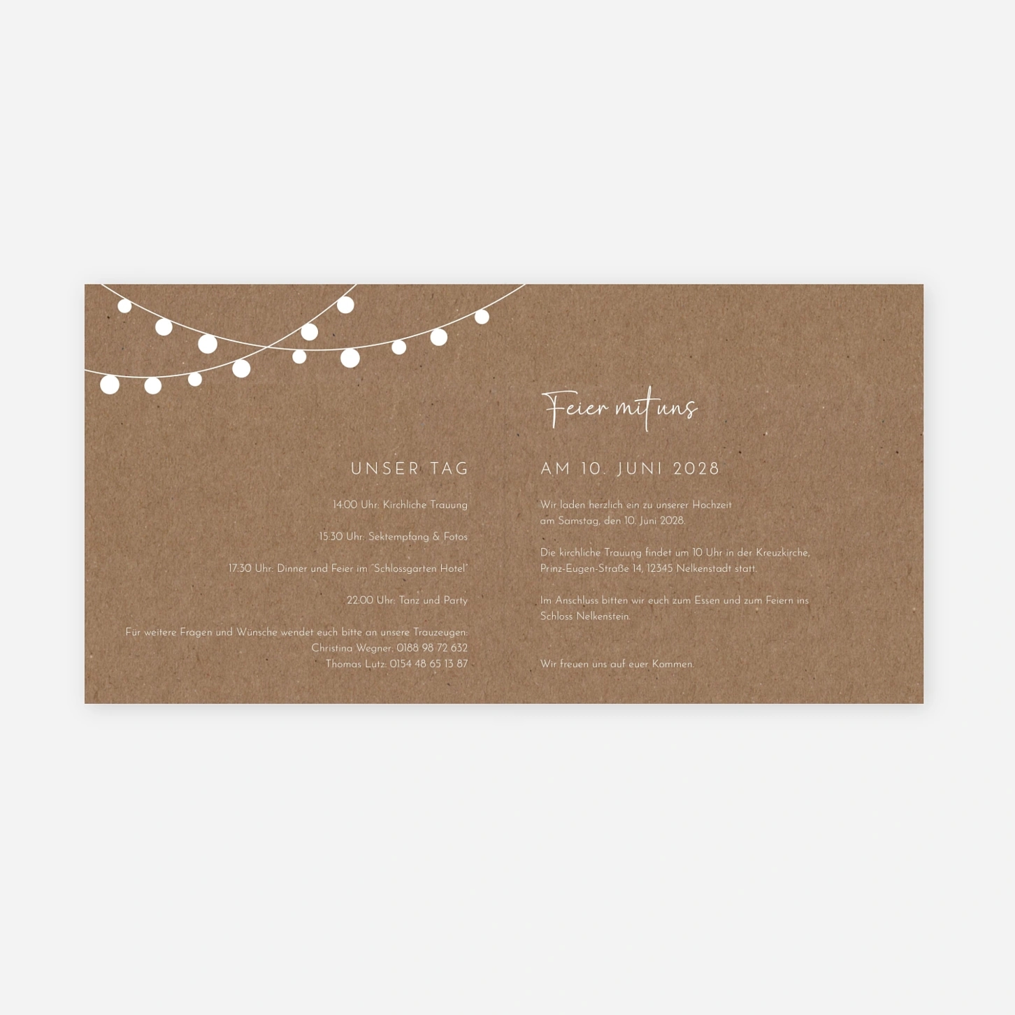 Hochzeitseinladung Liebeslicht