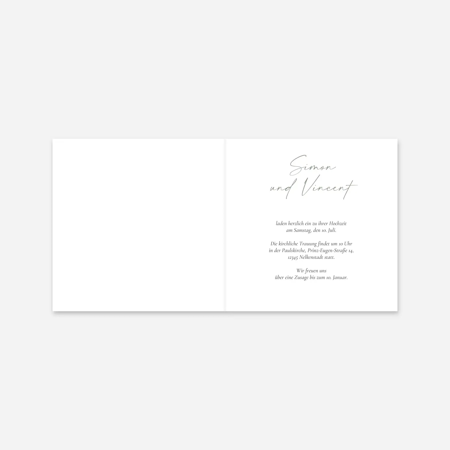 Hochzeitseinladung Liebeserklärung
