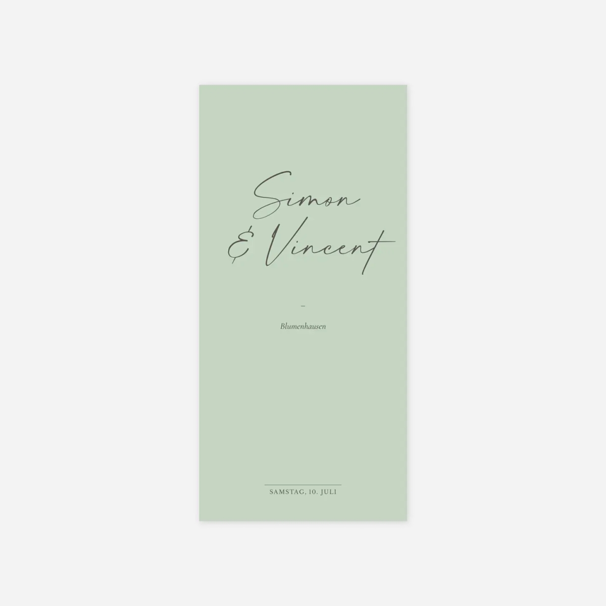 Menükarte Hochzeit Liebeserklärung