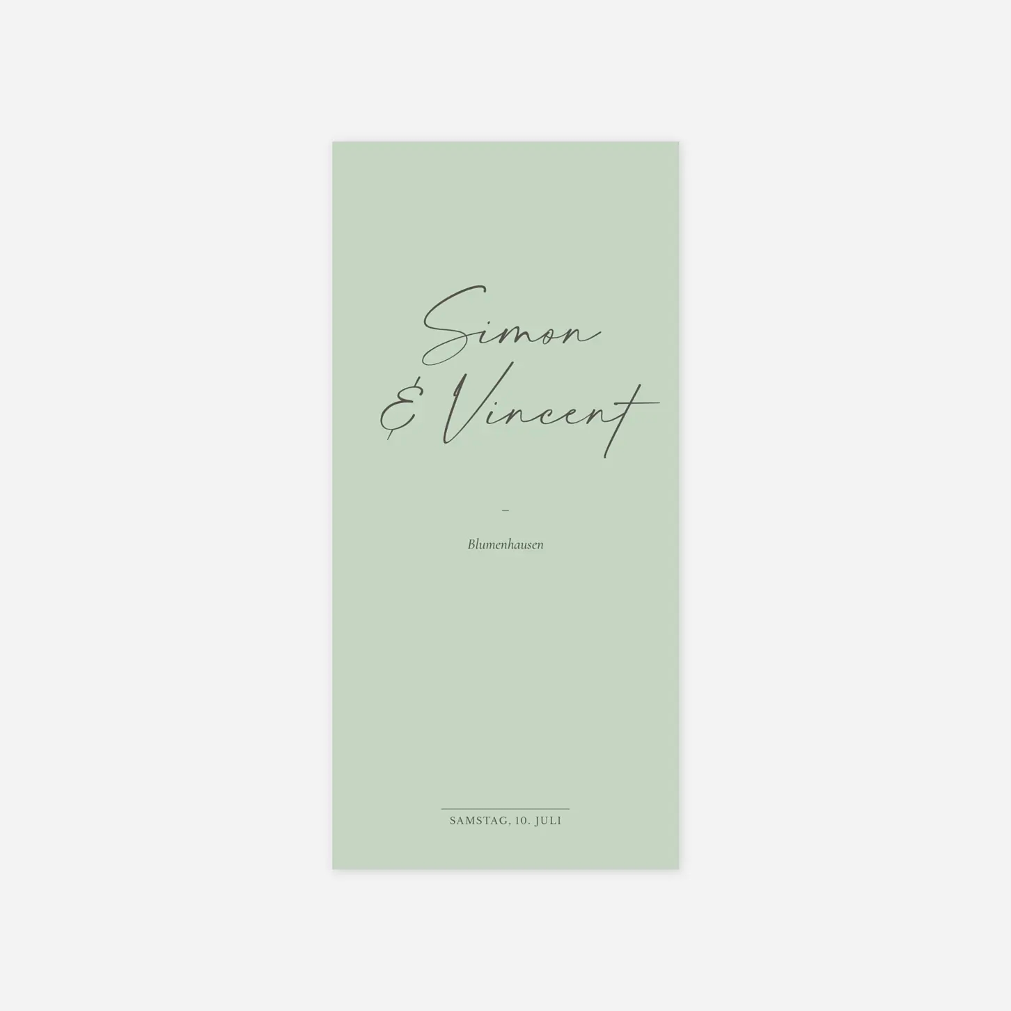 Menükarte Hochzeit Liebeserklärung