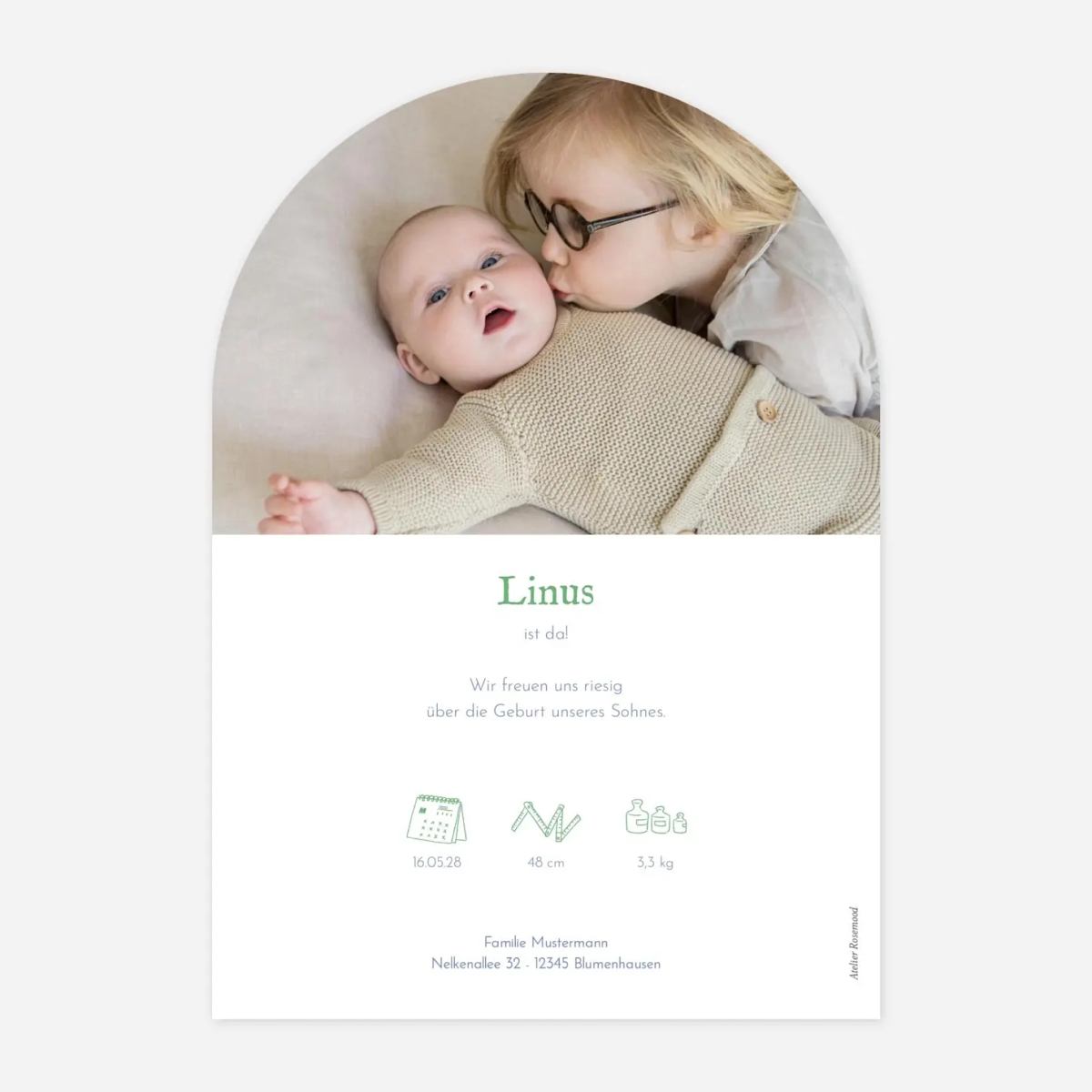 Geburtskarte Liberty Fuchs