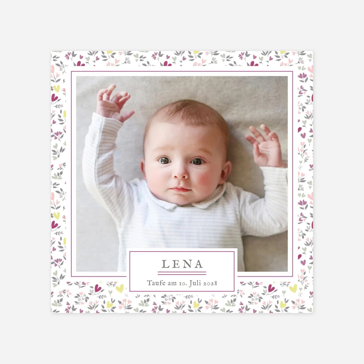 Taufeinladung Liberty Herz