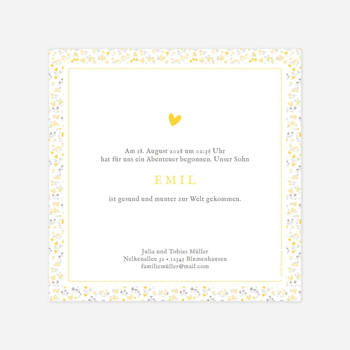 Geburtskarte Liberty Herz