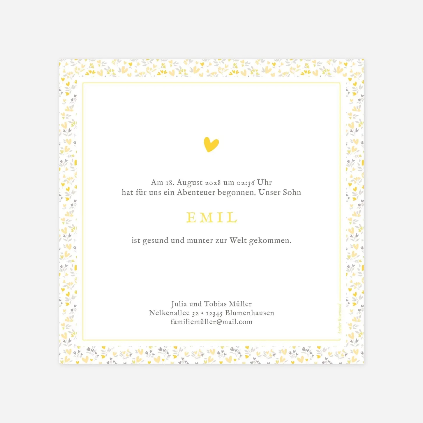 Geburtskarte Liberty Herz