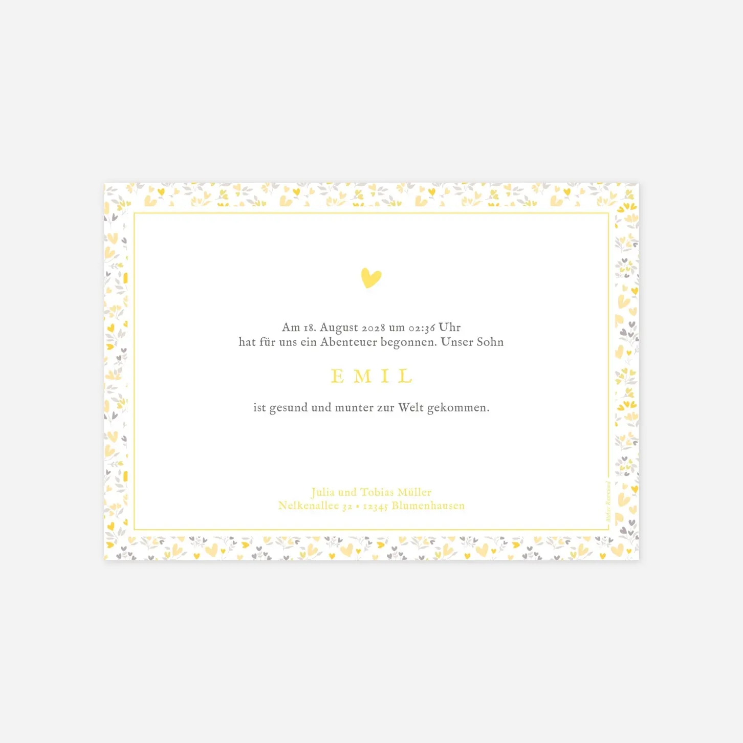 Geburtskarte Liberty Herz