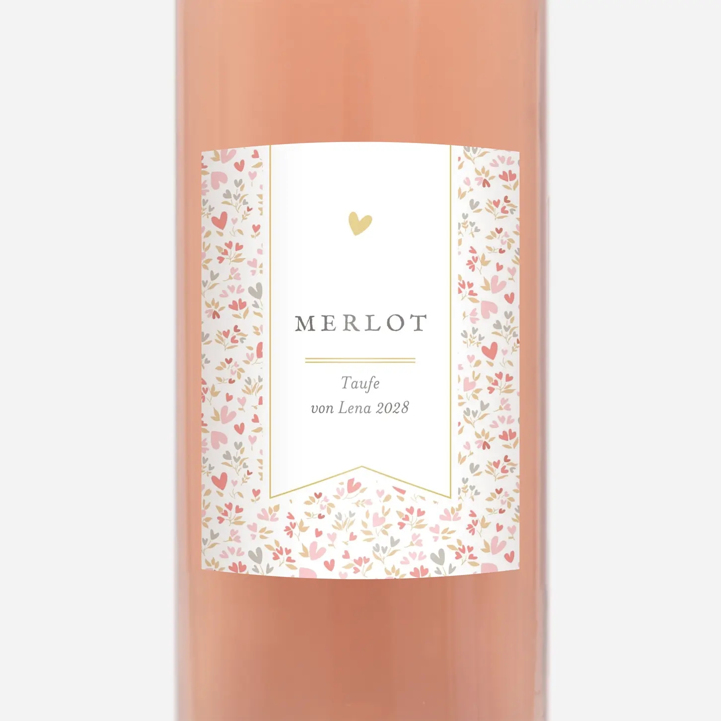 Flaschenetikett Liberty Herz