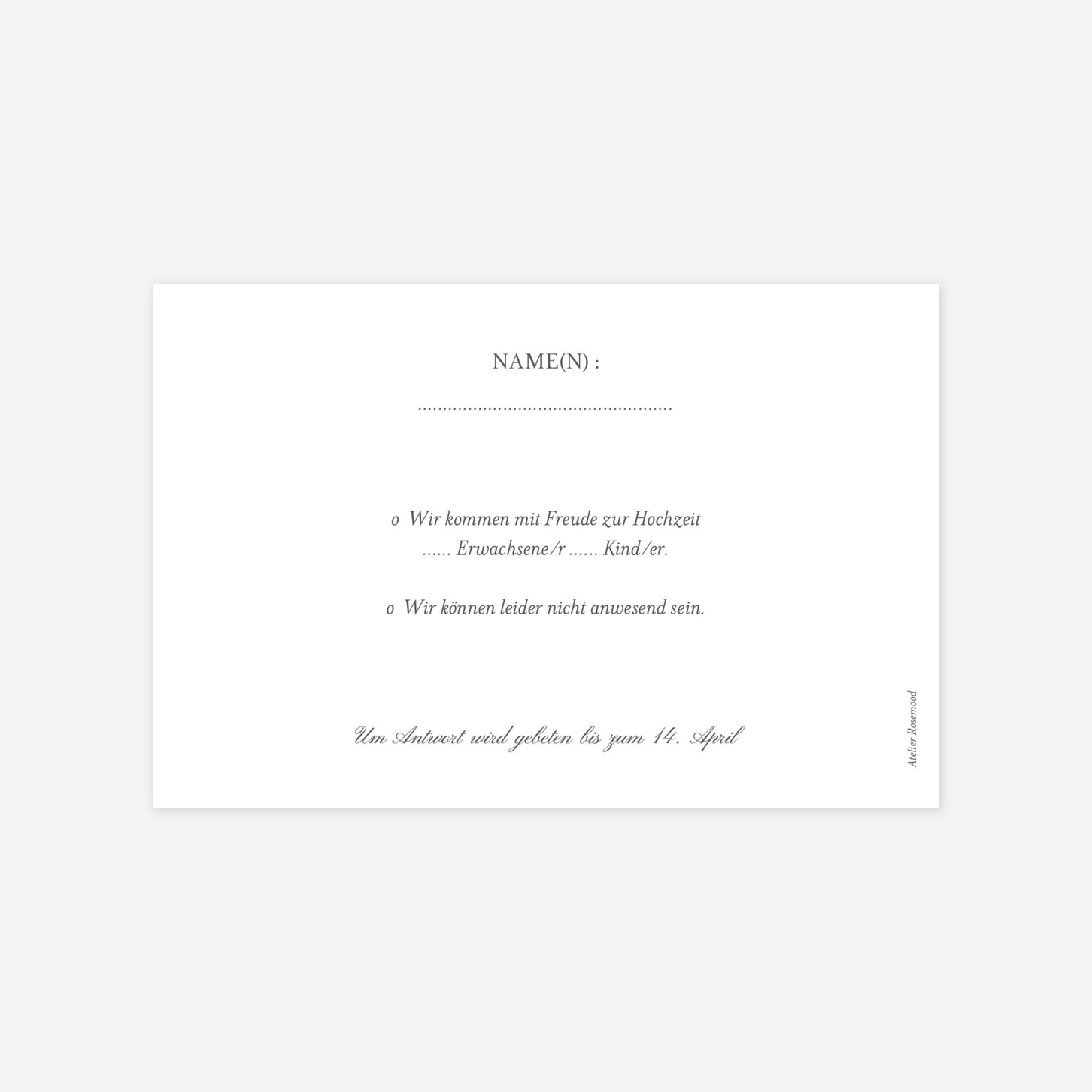 Antwortkarte Hochzeit Ort der Liebe