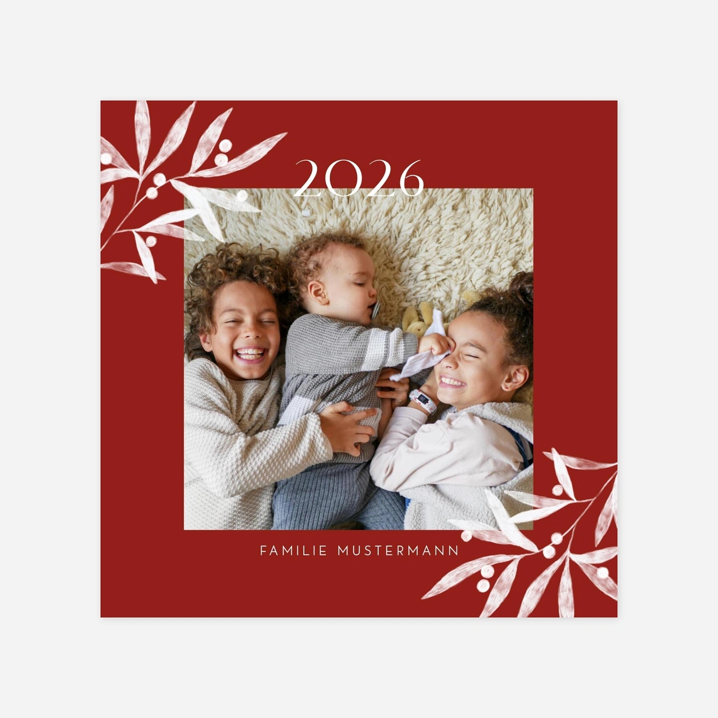 Weihnachtskarte Lorbeer