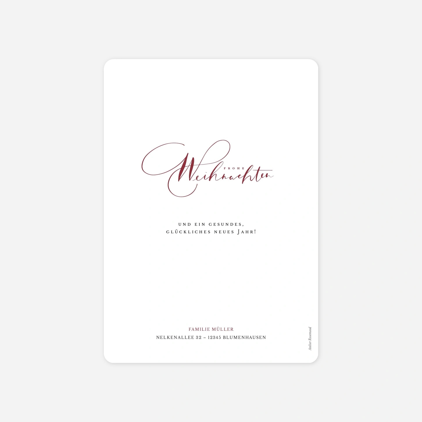 Weihnachtskarte Lettering