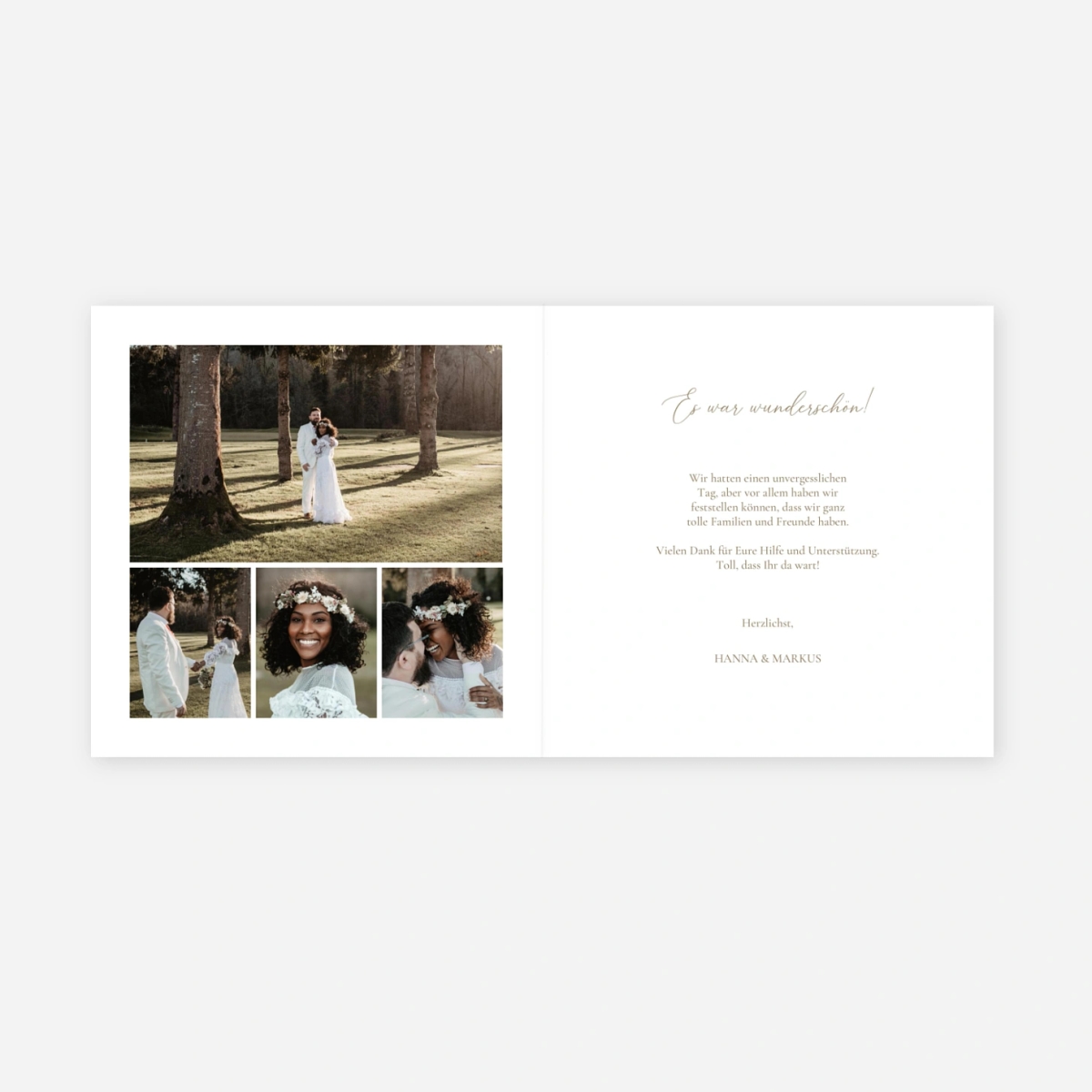 Dankeskarte Hochzeit Luft und Liebe