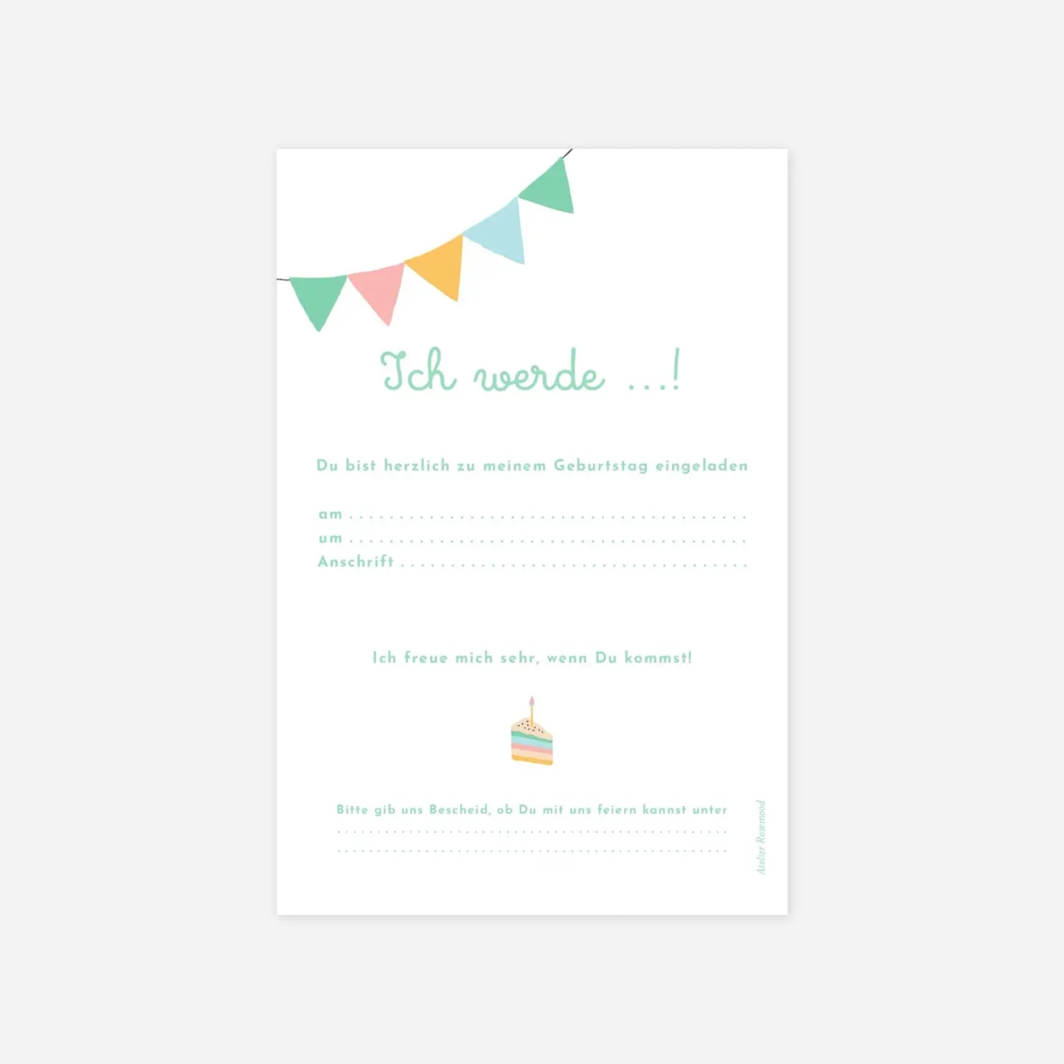 Kindergeburtstagseinladung Luftschlangen