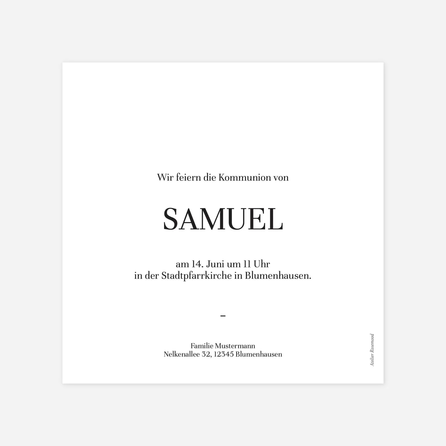 Kommunionseinladung Magazin