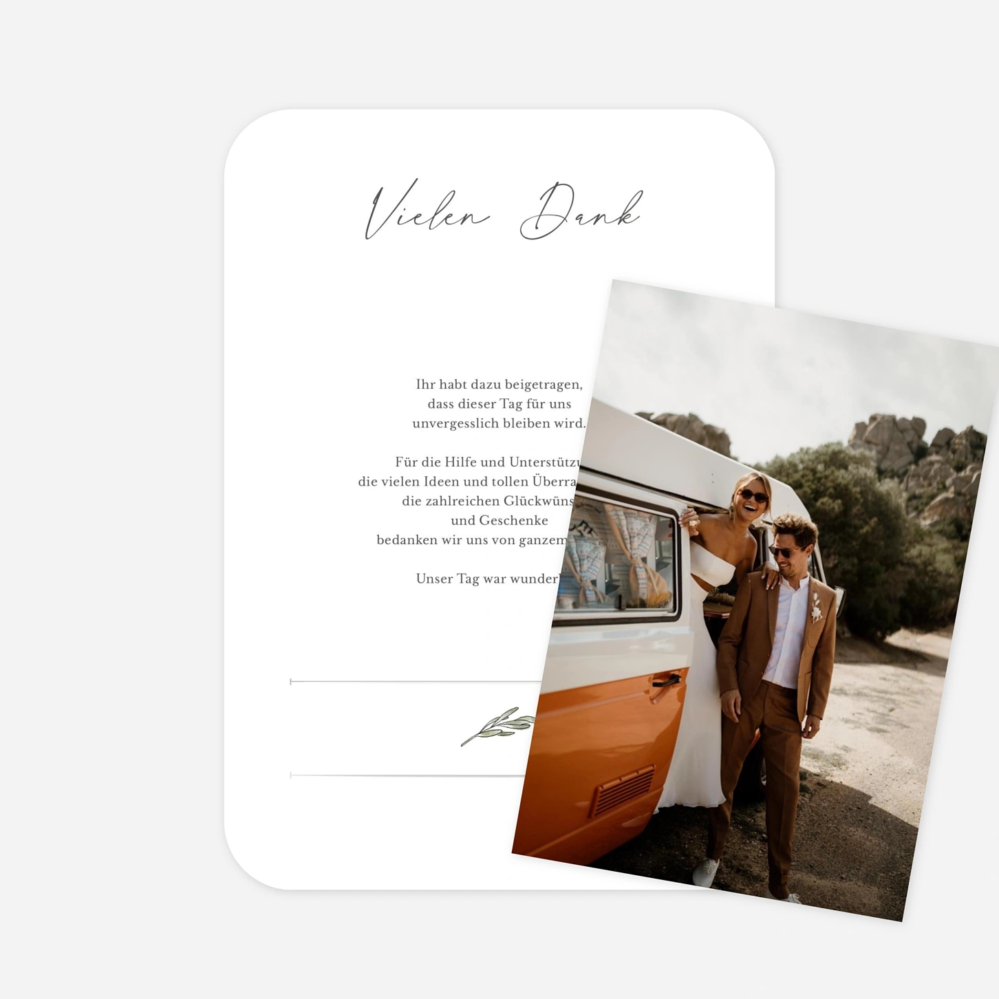 Dankeskarte Hochzeit Malerische Liebe