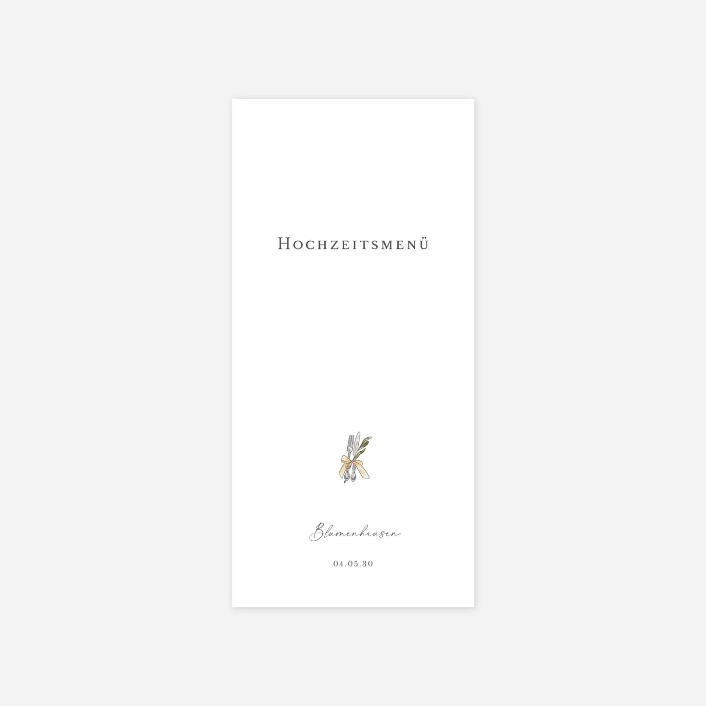 Menükarte Hochzeit Malerische Liebe