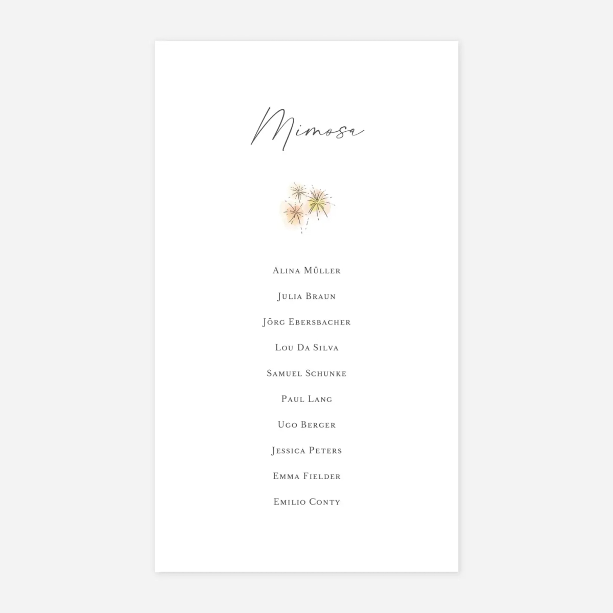 Gruppentischkarte Malerische Liebe