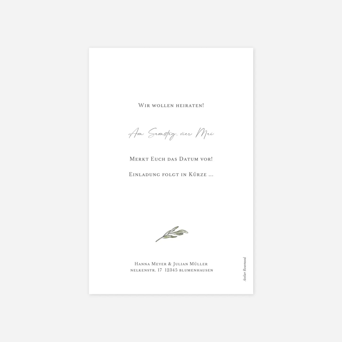 Save-the-Date Karte Malerische Liebe