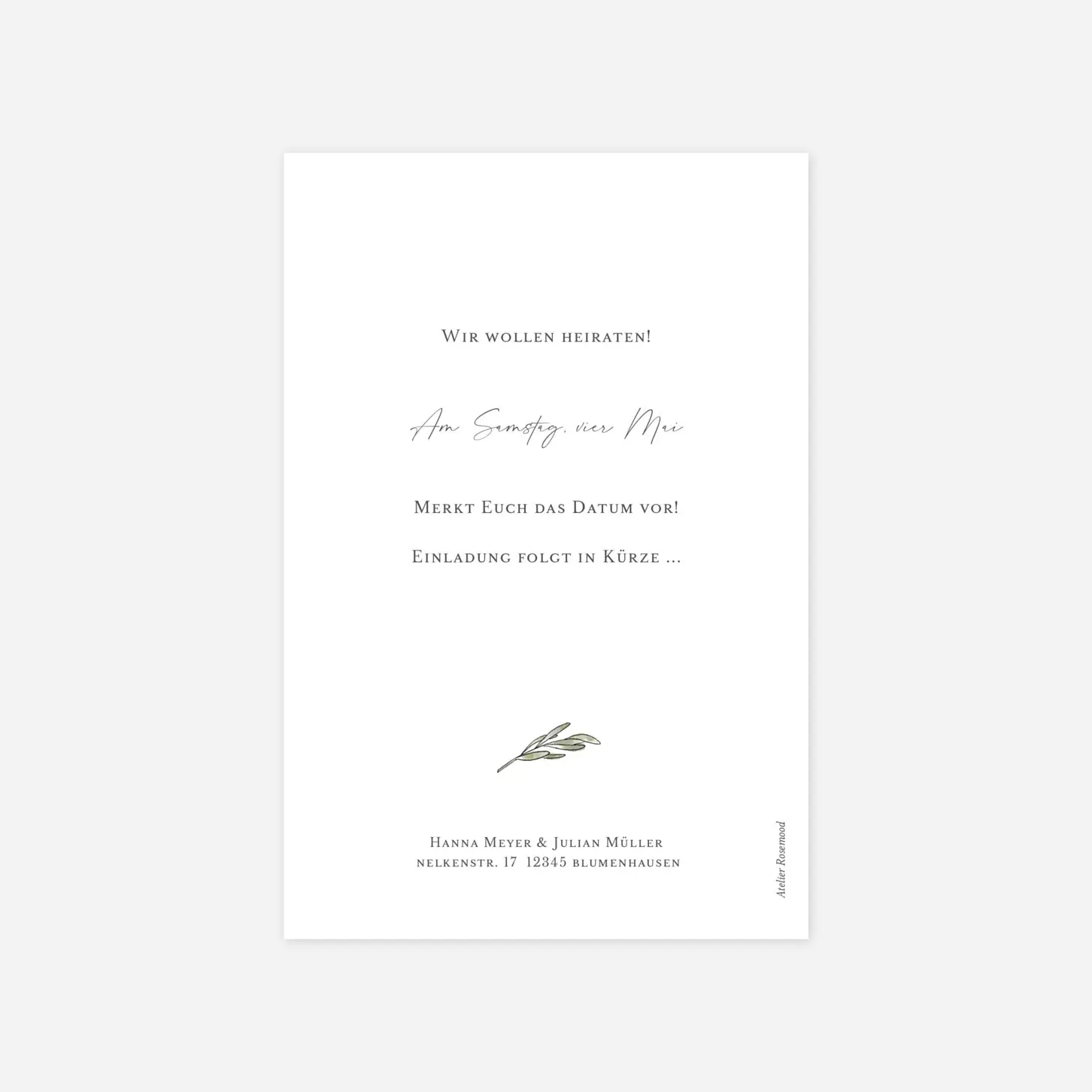 Save-the-Date Karte Malerische Liebe