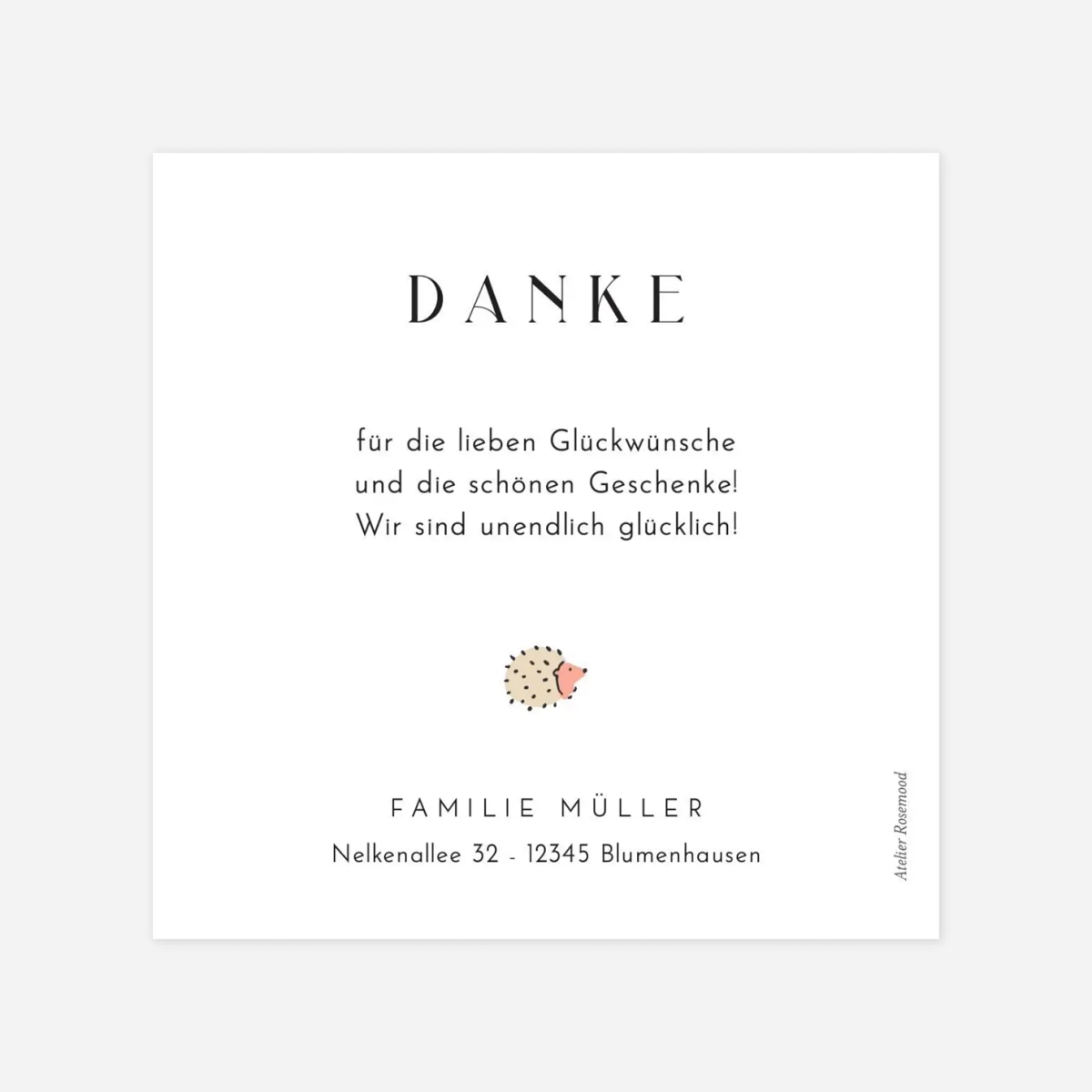 Dankeskarte Geburt Märchenwald