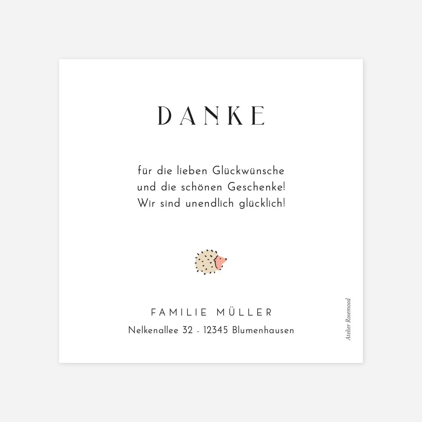 Dankeskarte Geburt Märchenwald