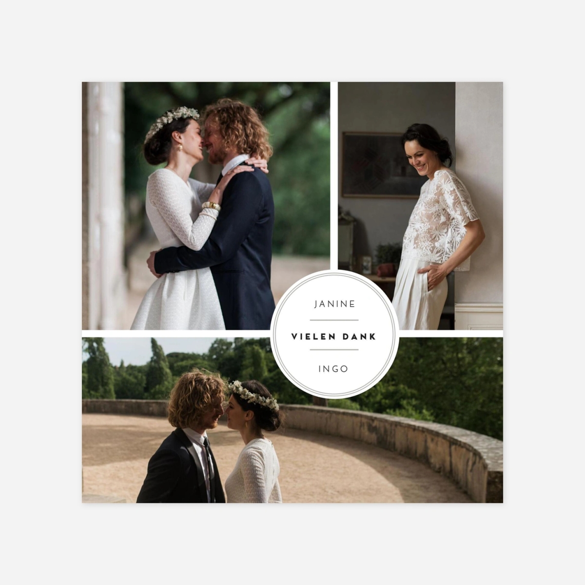 Dankeskarte Hochzeit Medaillon II