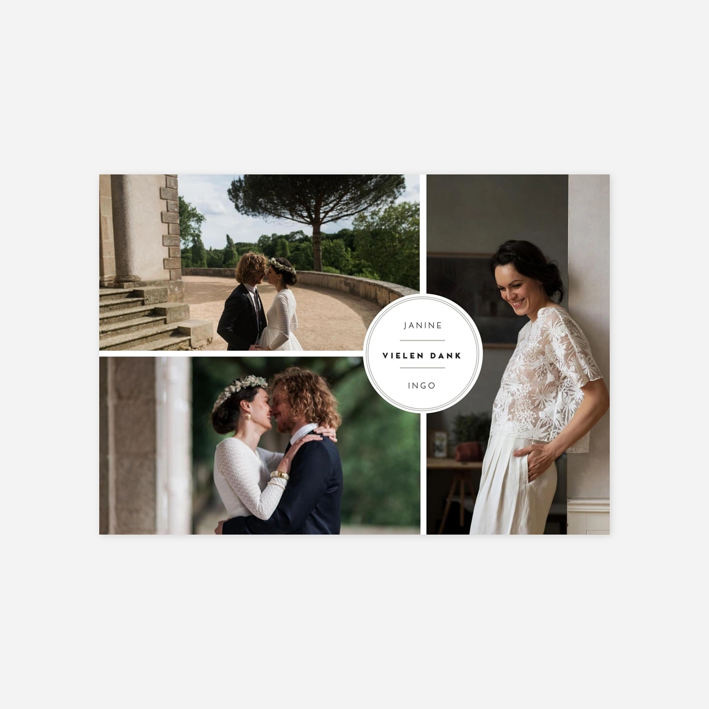 Dankeskarte Hochzeit Medaillon II