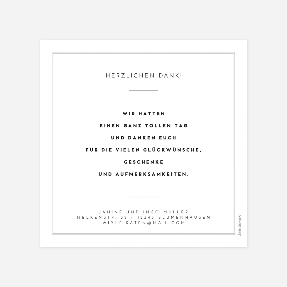 Dankeskarte Hochzeit Medaillon II