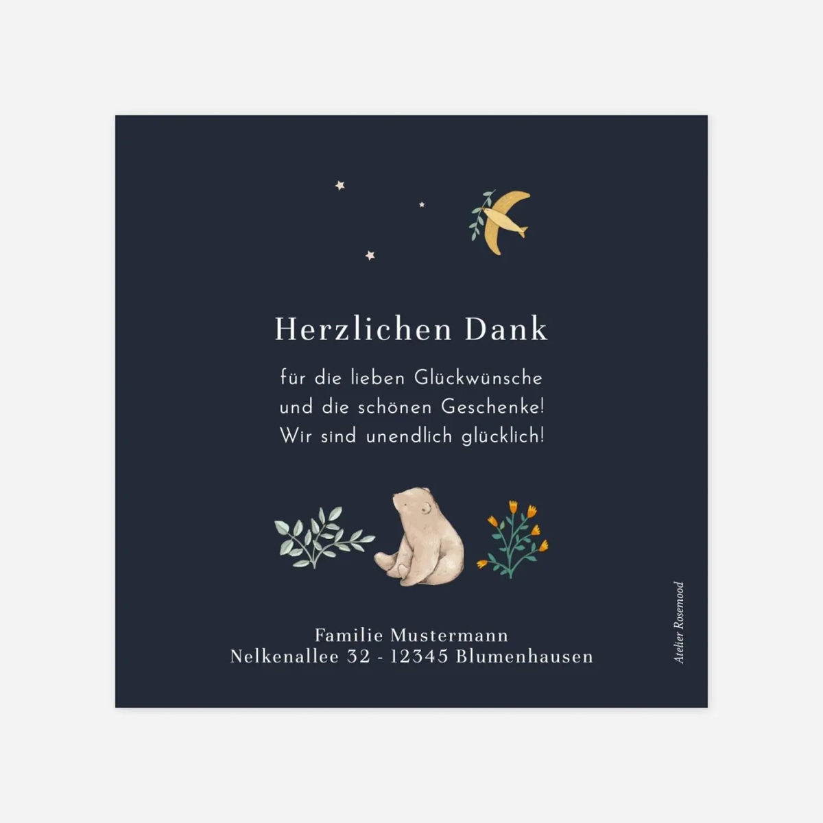 Dankeskarte Geburt Mein kleiner Garten