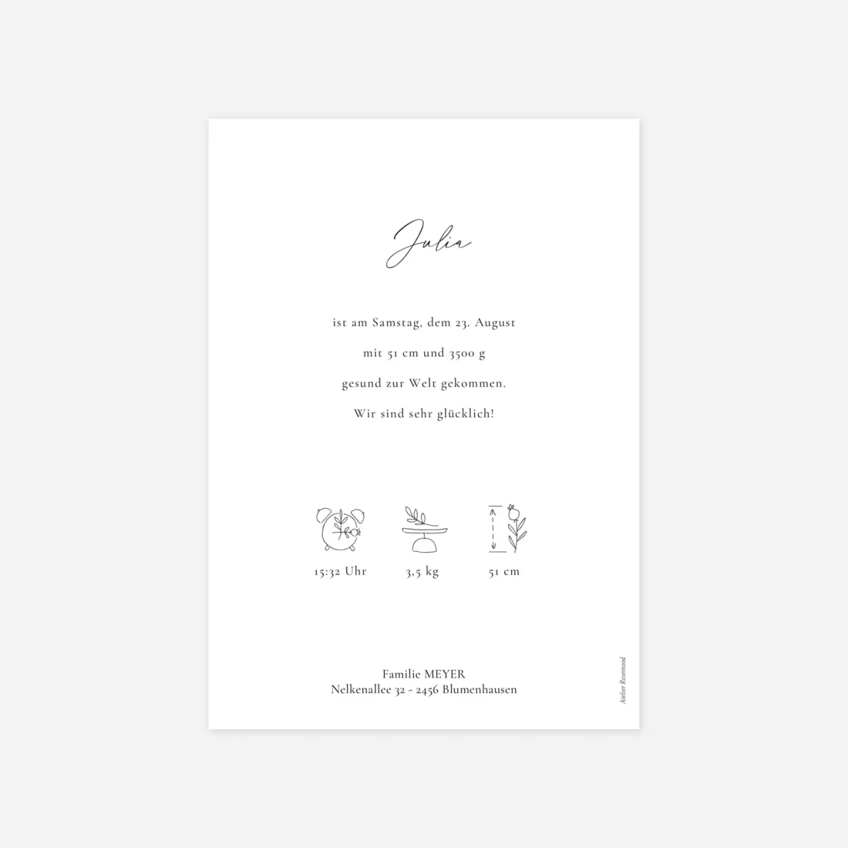 Geburtskarte Meine kleine Wiege