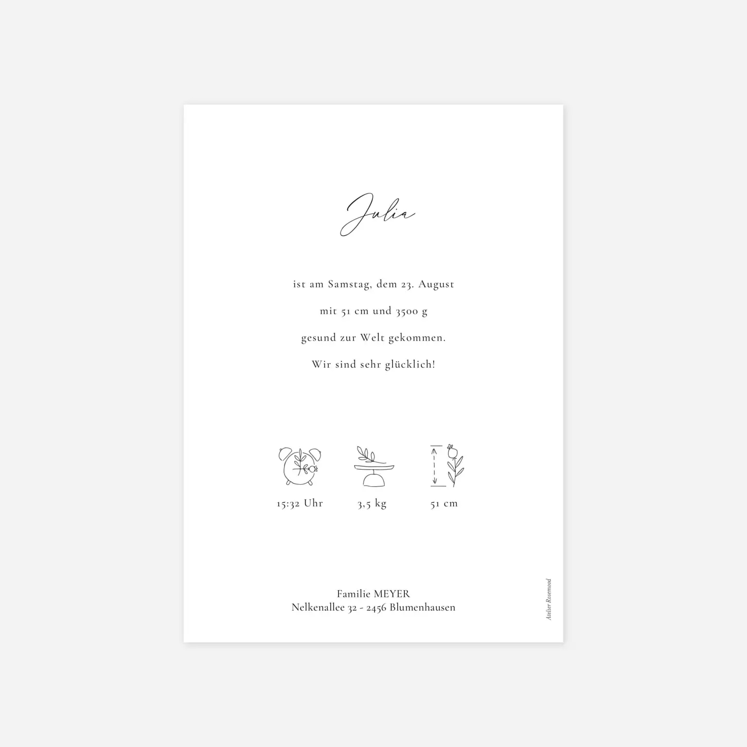 Geburtskarte Meine kleine Wiege