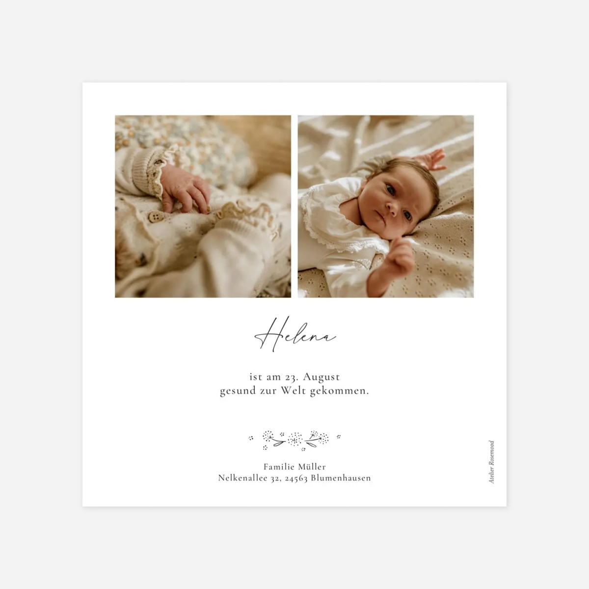 Geburtskarte Meine kleine Wiege II