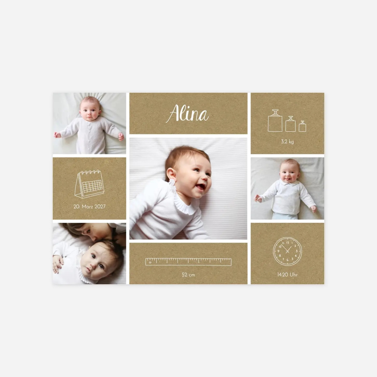 Geburtskarte Maße & Momente