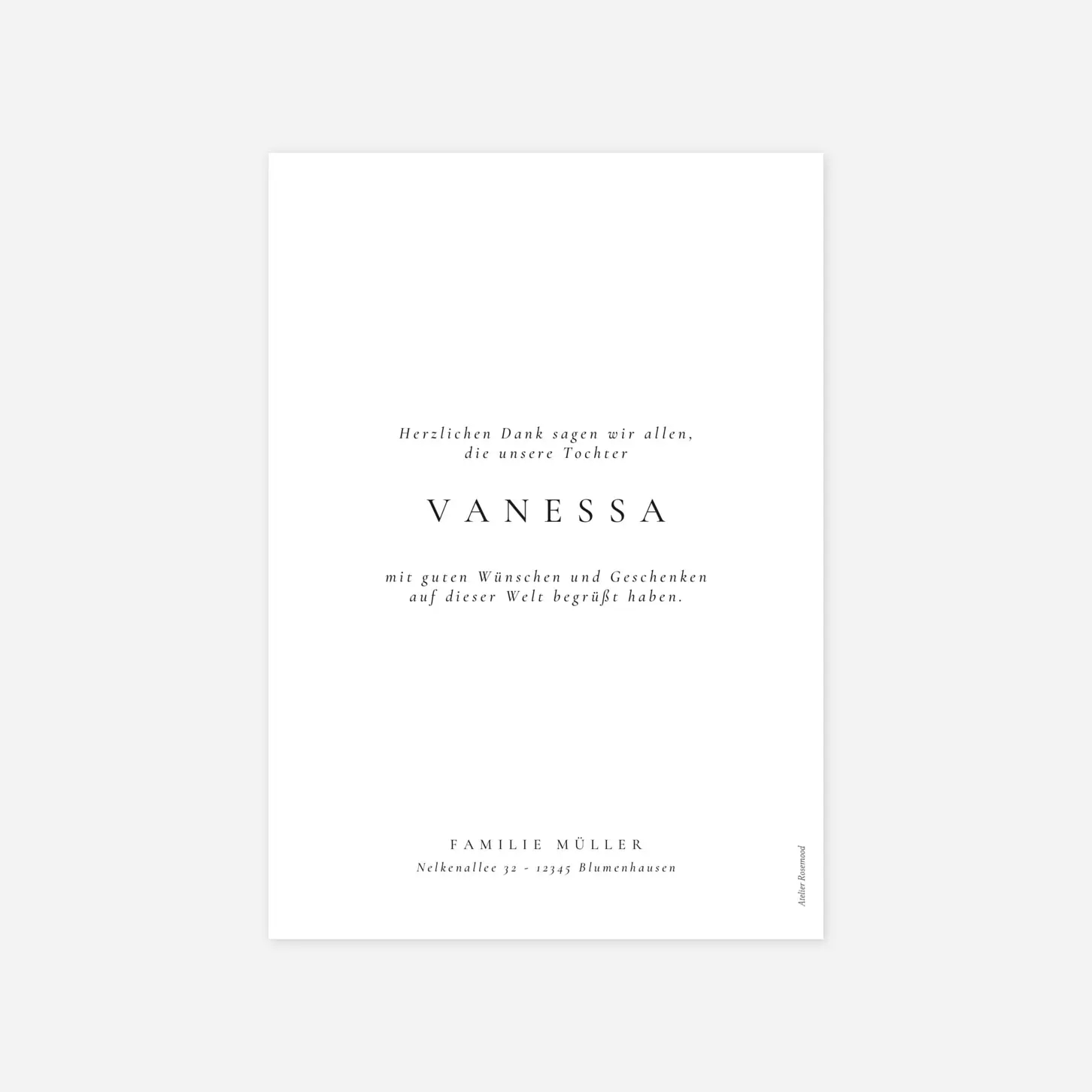 Dankeskarte Geburt Mein Pastelltraum