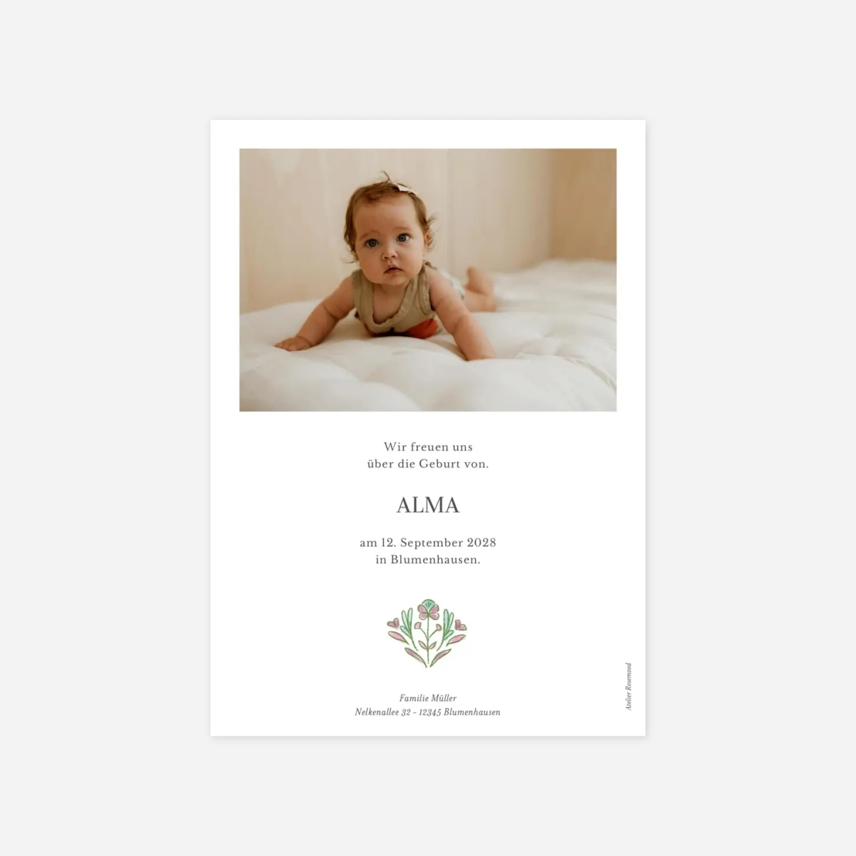 Geburtskarte Muscheln