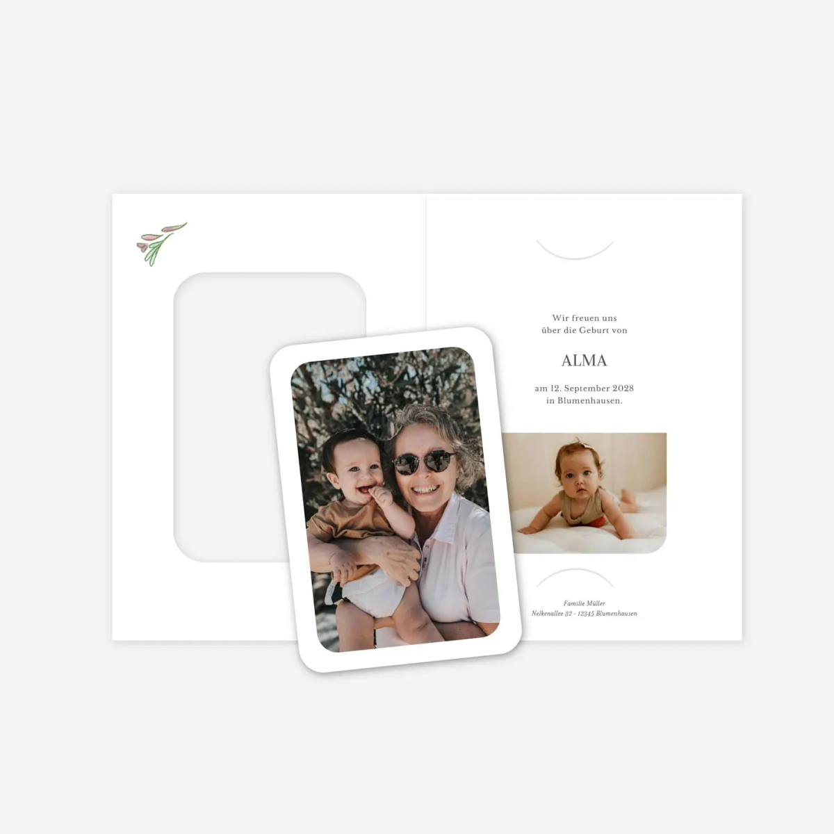 Geburtskarte Muscheln