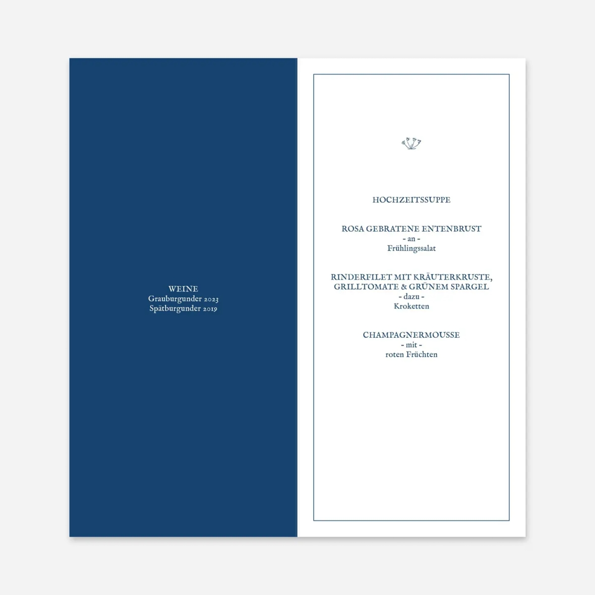 Menükarte Hochzeit Naturnah