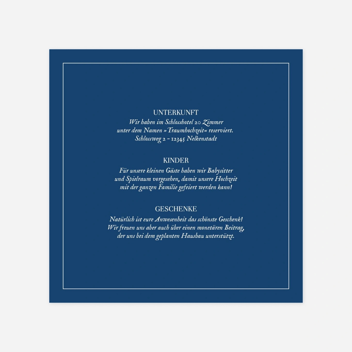 Hochzeit Mini-Einladungskarte Naturnah