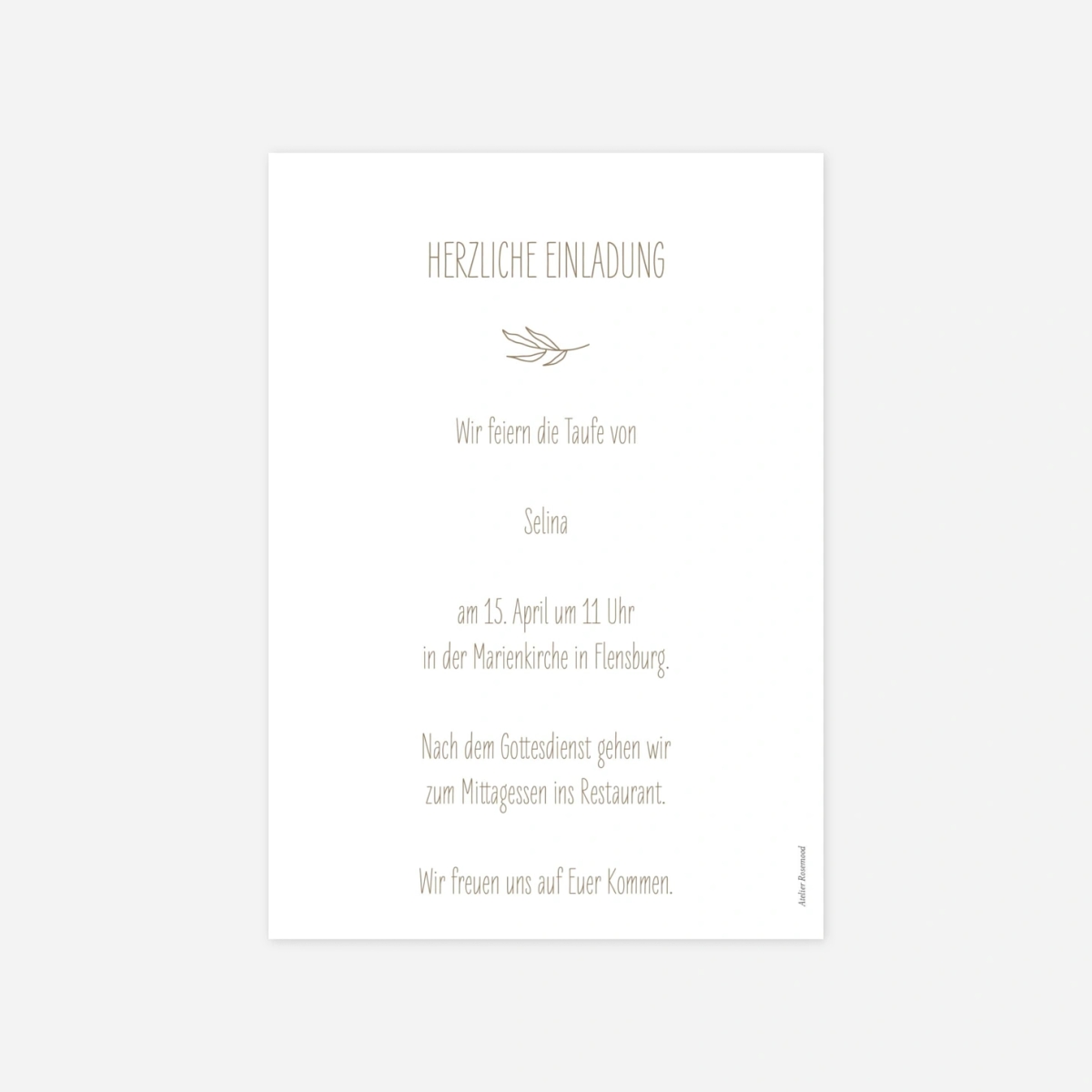 Taufeinladung Pureness