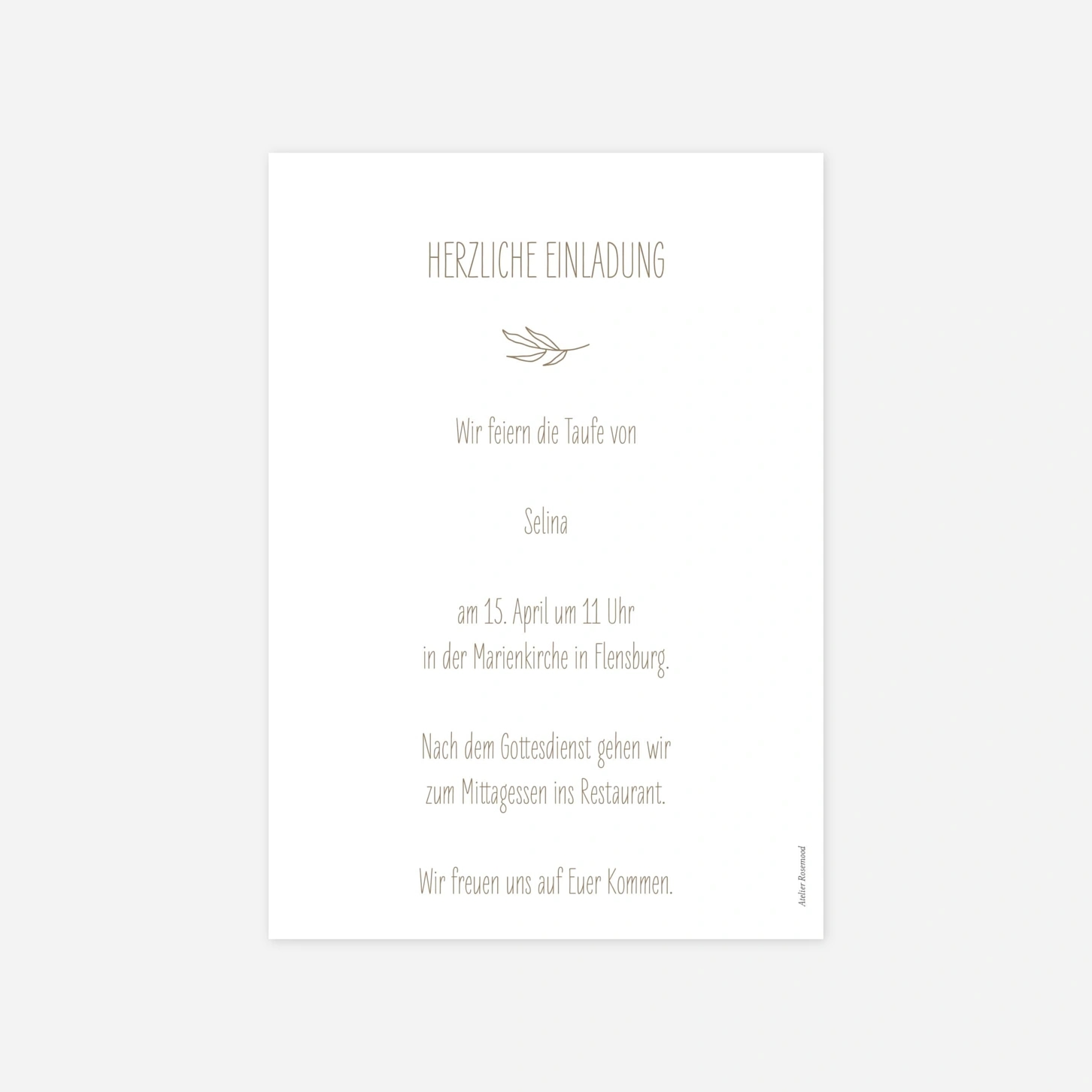 Taufeinladung Pureness