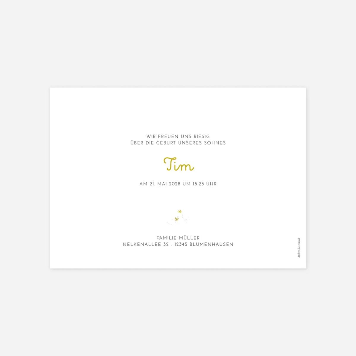 Geburtskarte Niedlicher Elefant