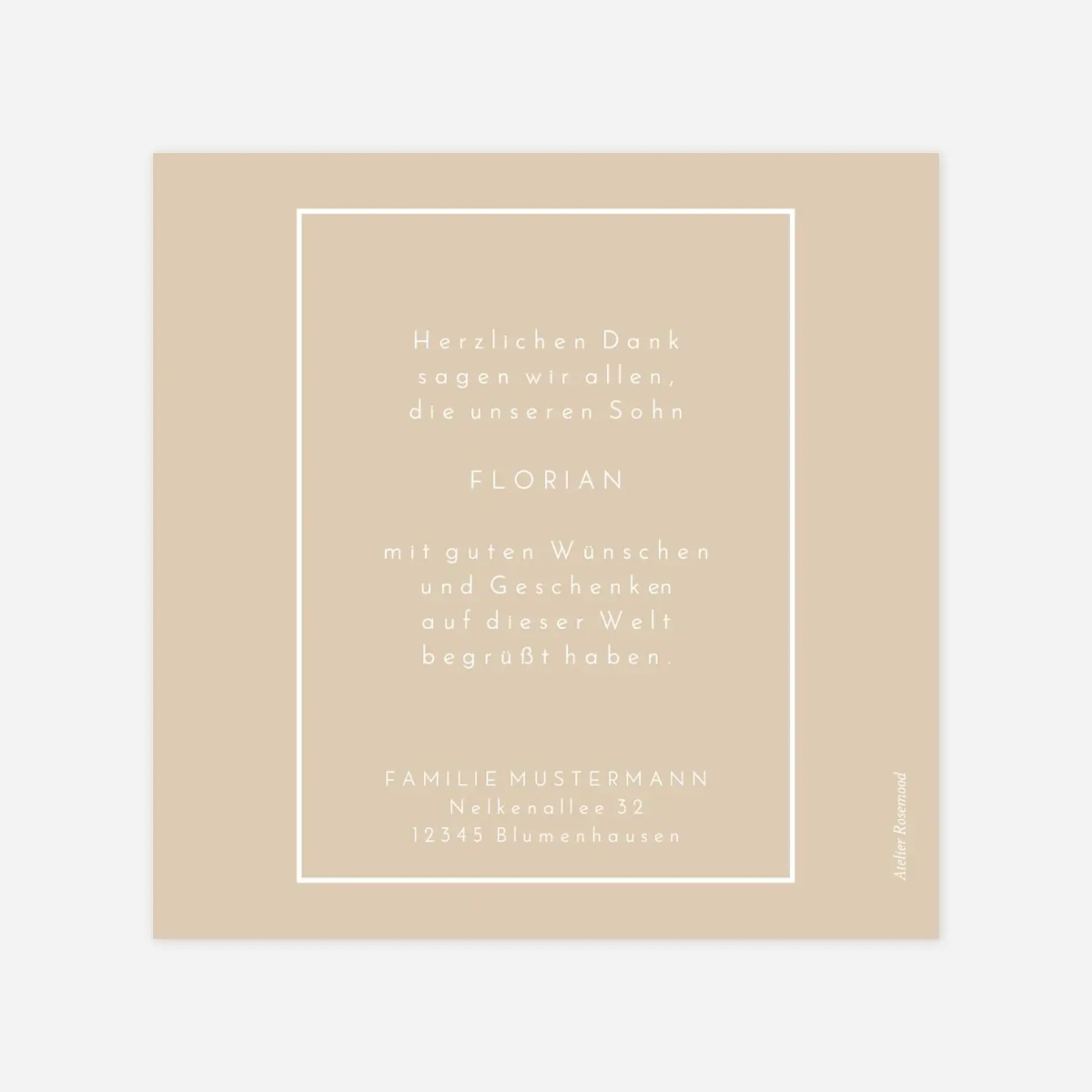 Dankeskarte Geburt Nordic