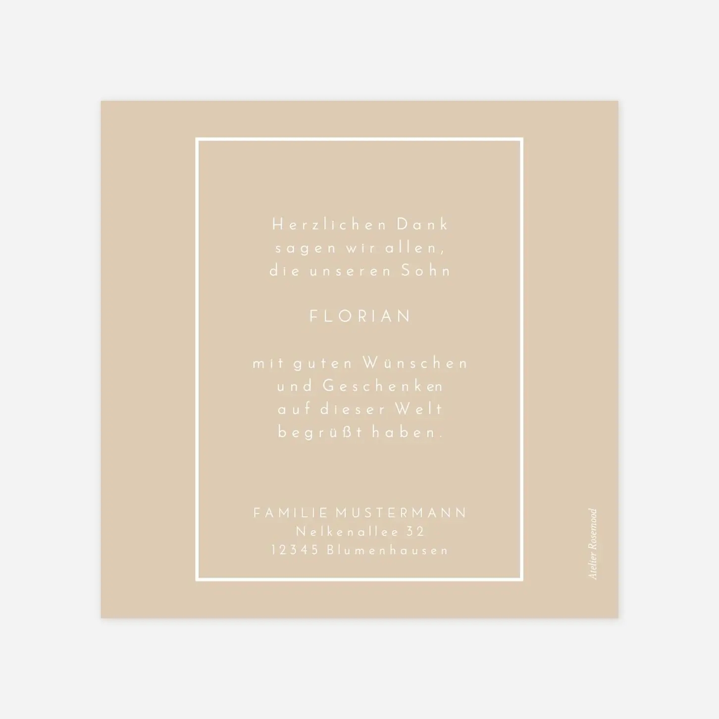 Dankeskarte Geburt Nordic