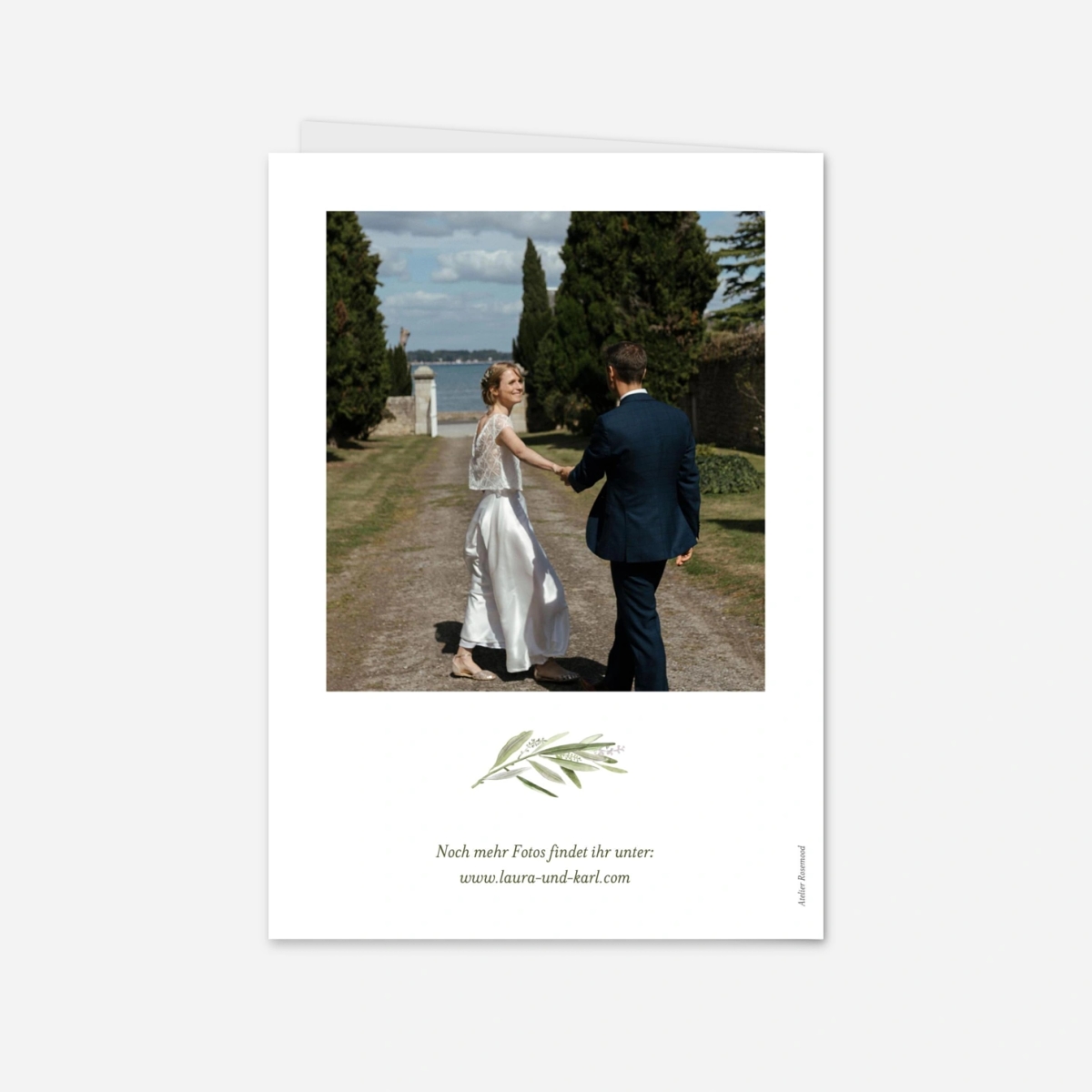 Dankeskarte Hochzeit Olivenkranz