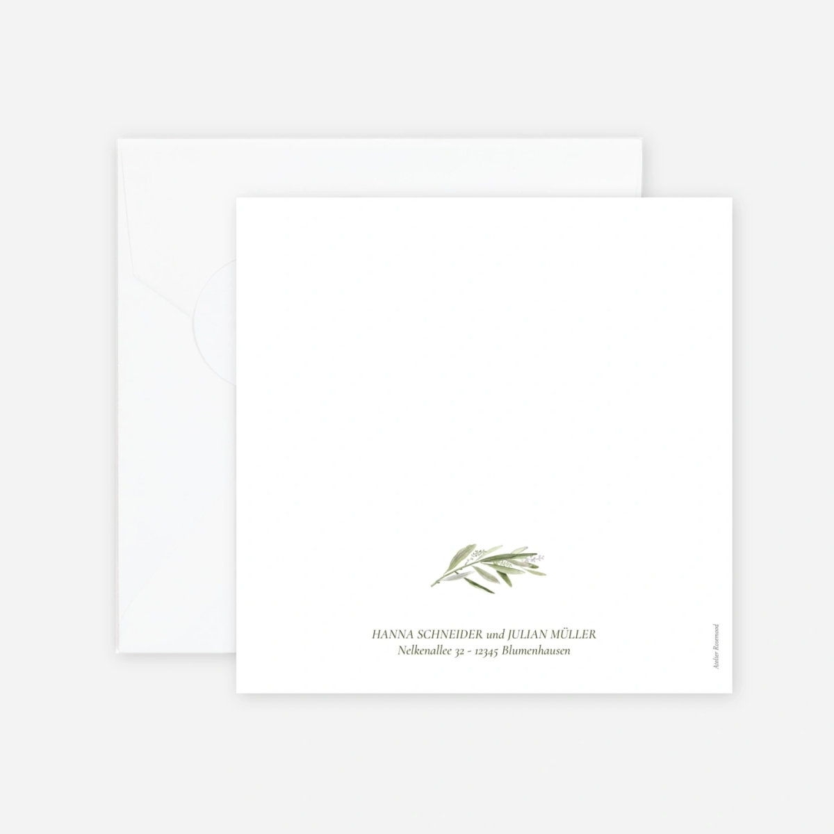 Hochzeitseinladung Olivenkranz