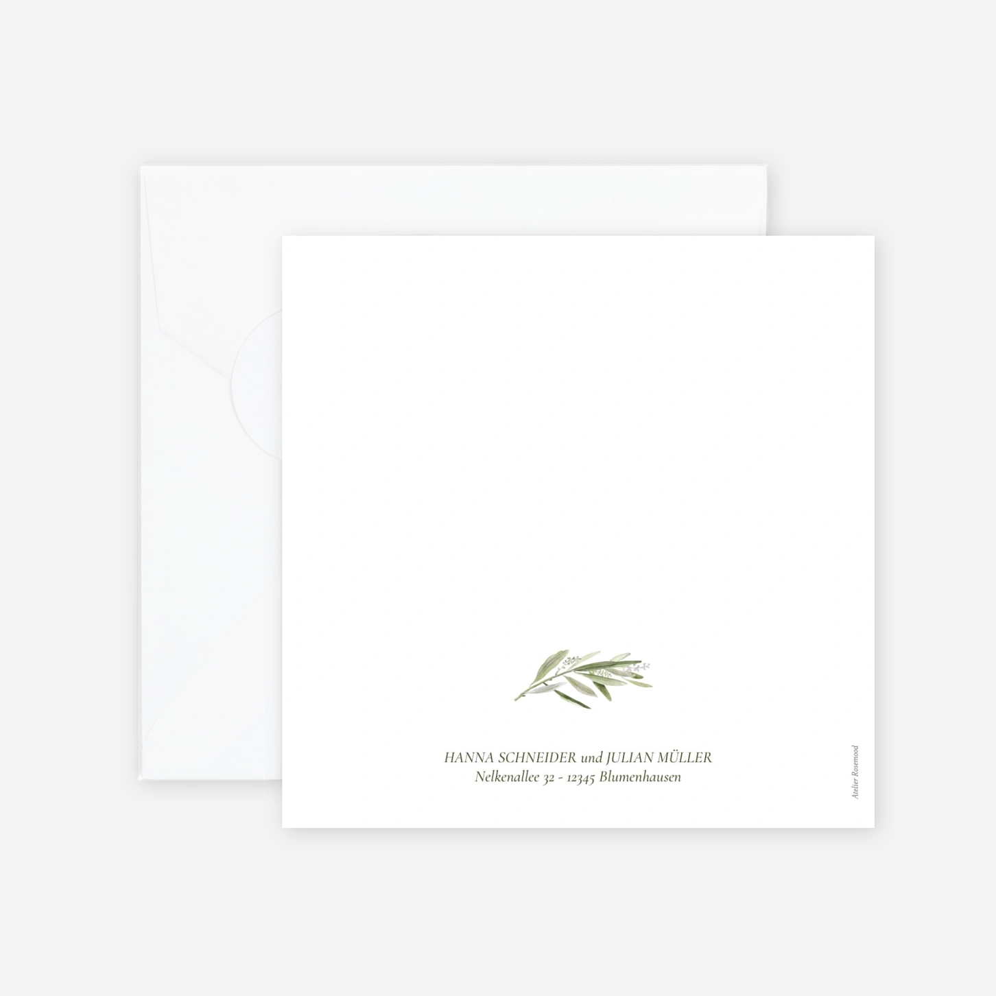 Hochzeitseinladung Olivenkranz