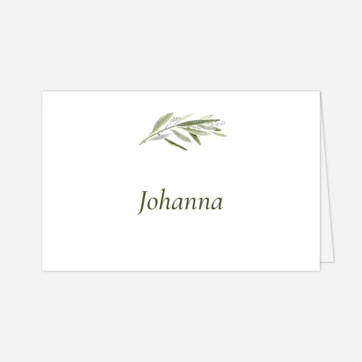Platzkarte Hochzeit Olivenkranz