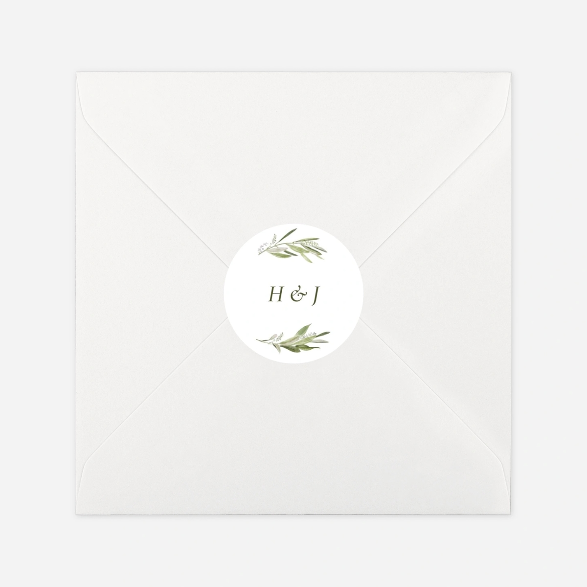 Geschenkaufkleber Hochzeit Olivenkranz