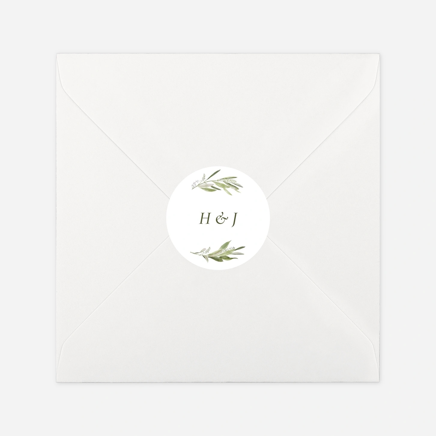Geschenkaufkleber Hochzeit Olivenkranz